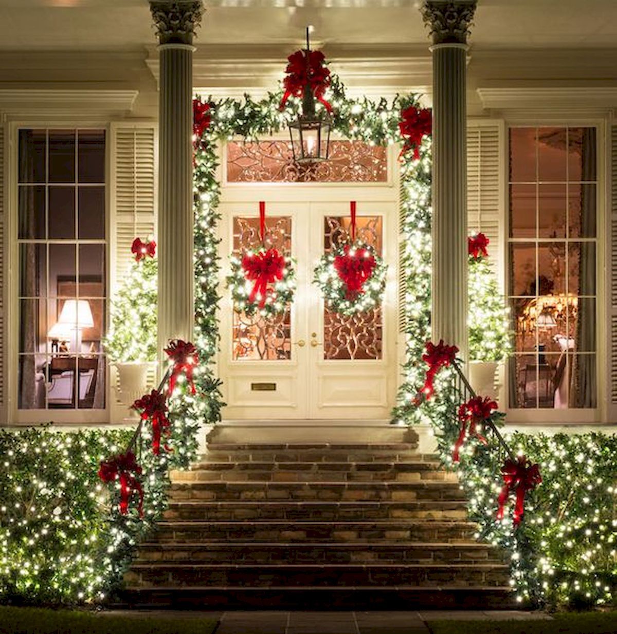 christmas decorations outdoor small porch Adorable 50 Stunning Front Porch Christmas Lights Decorations Ideas