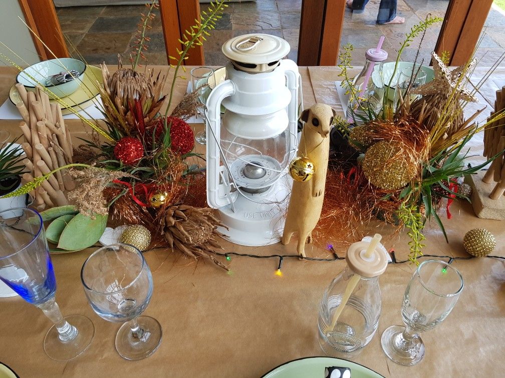 christmas table decor ideas south africa The centre of the table at a South African Christmas African