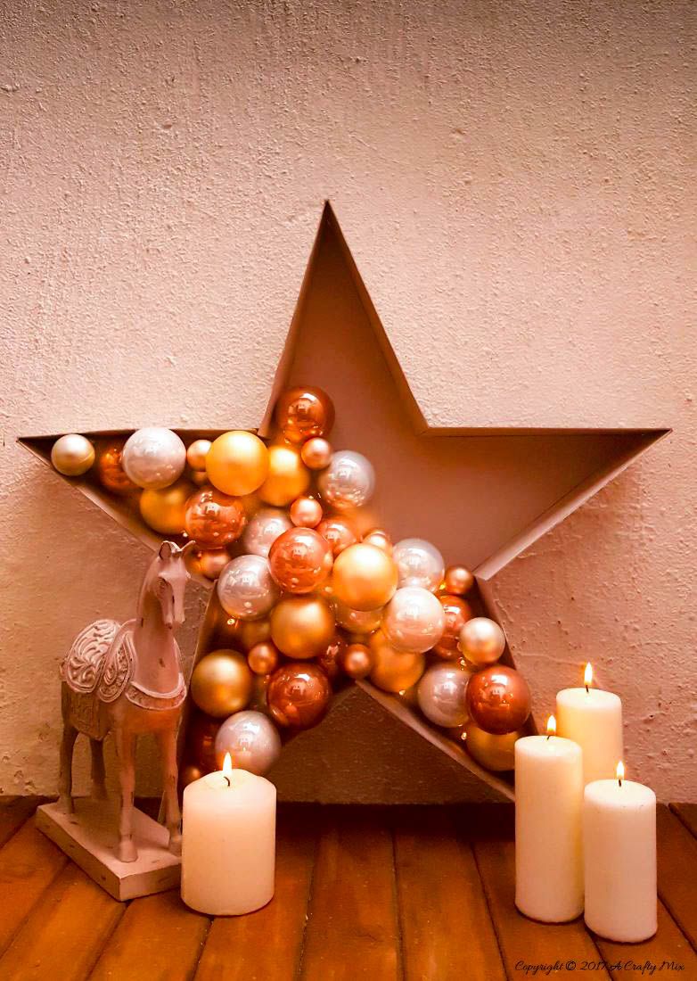 christmas decor ideas star Make a Stunningly Simple Bauble and Light Filled Star Diy christmas