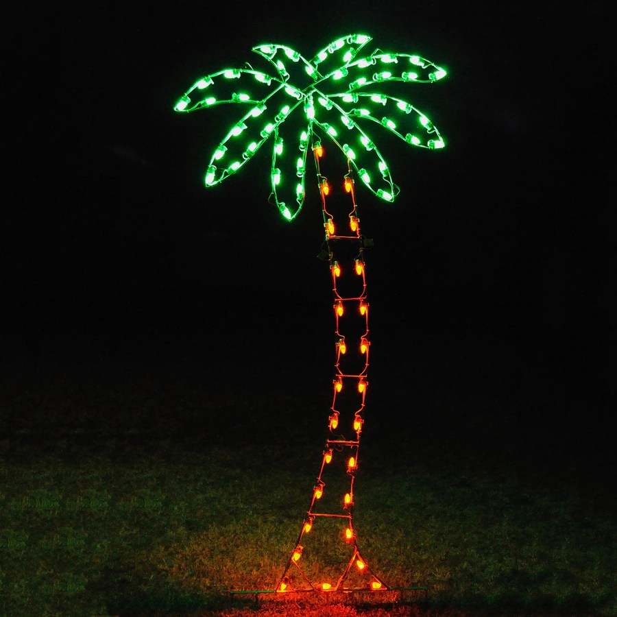 palm tree christmas decor Holiday Lighting Specialists 8.83ft Palm Tree Outdoor Christmas