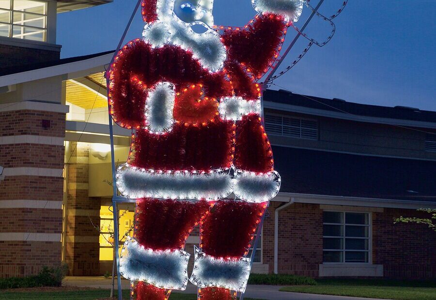 outdoor lighted christmas decorations yard clearance Holiday Lighting Specialists 17ft Animated Waving Santa Outdoor