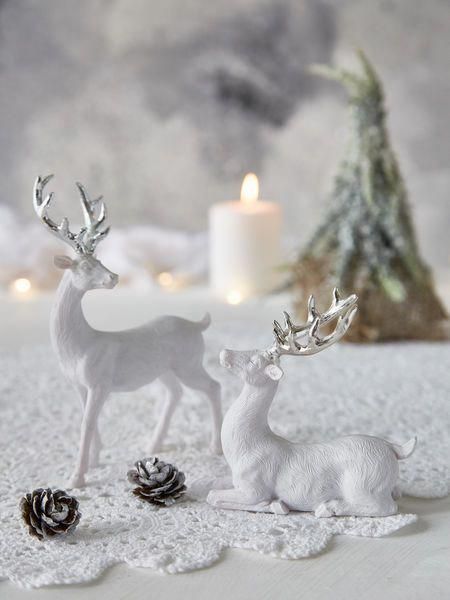 white deer decor for christmas The magic of the woodland is beautifully captured in these delicate