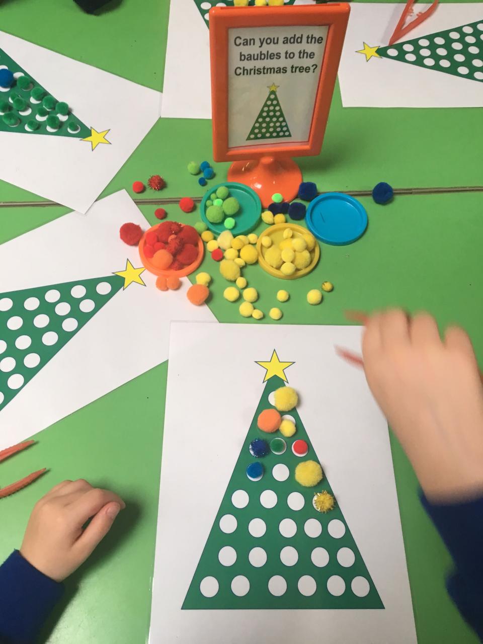 christmas decoration ideas eyfs Early years Christmas tree fine motor control Christmas drawing