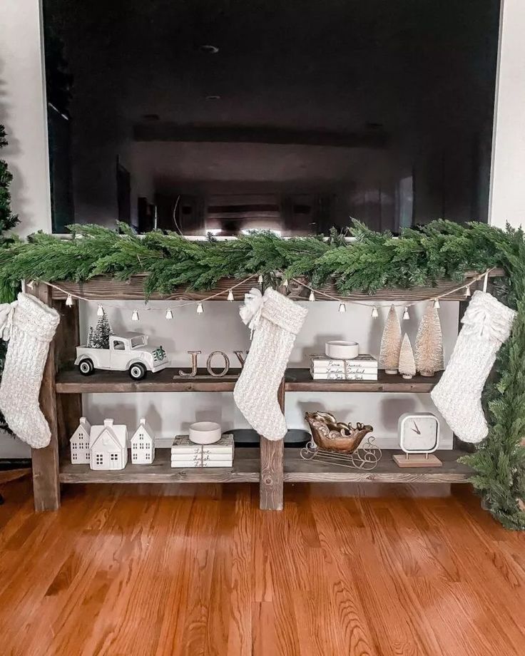 christmas decor under tv Pin on Christmas Decorations