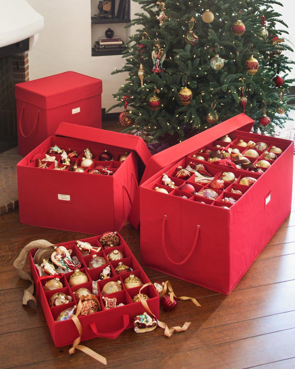 christmas decor with boxes Christmas Tree Storage Balsam Hill Christmas ornament storage