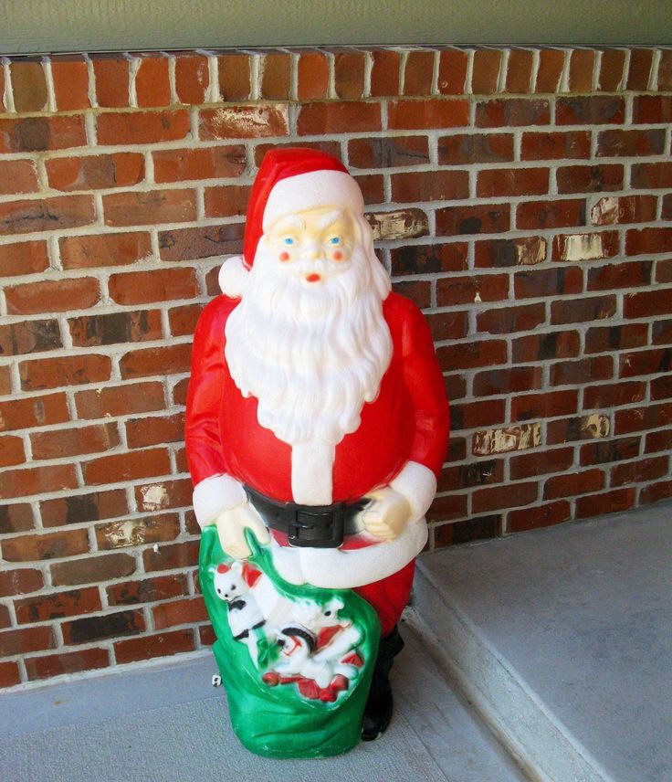 christmas outdoor decorations blow molds Giant 46" Blow Mold Santa Indoor/Outdoor Holiday Decoration