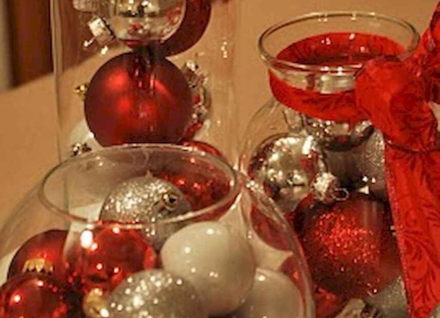 christmas decor ideas easy 30 Cheap DIY Dollar Store Christmas Decor Ideas Diy christmas table