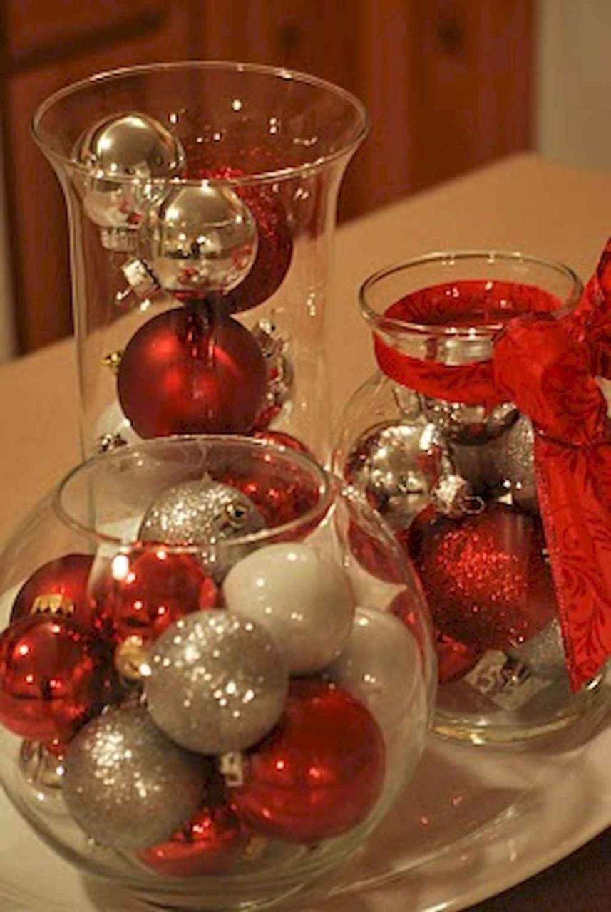 christmas decor ideas easy 30 Cheap DIY Dollar Store Christmas Decor Ideas Diy christmas table