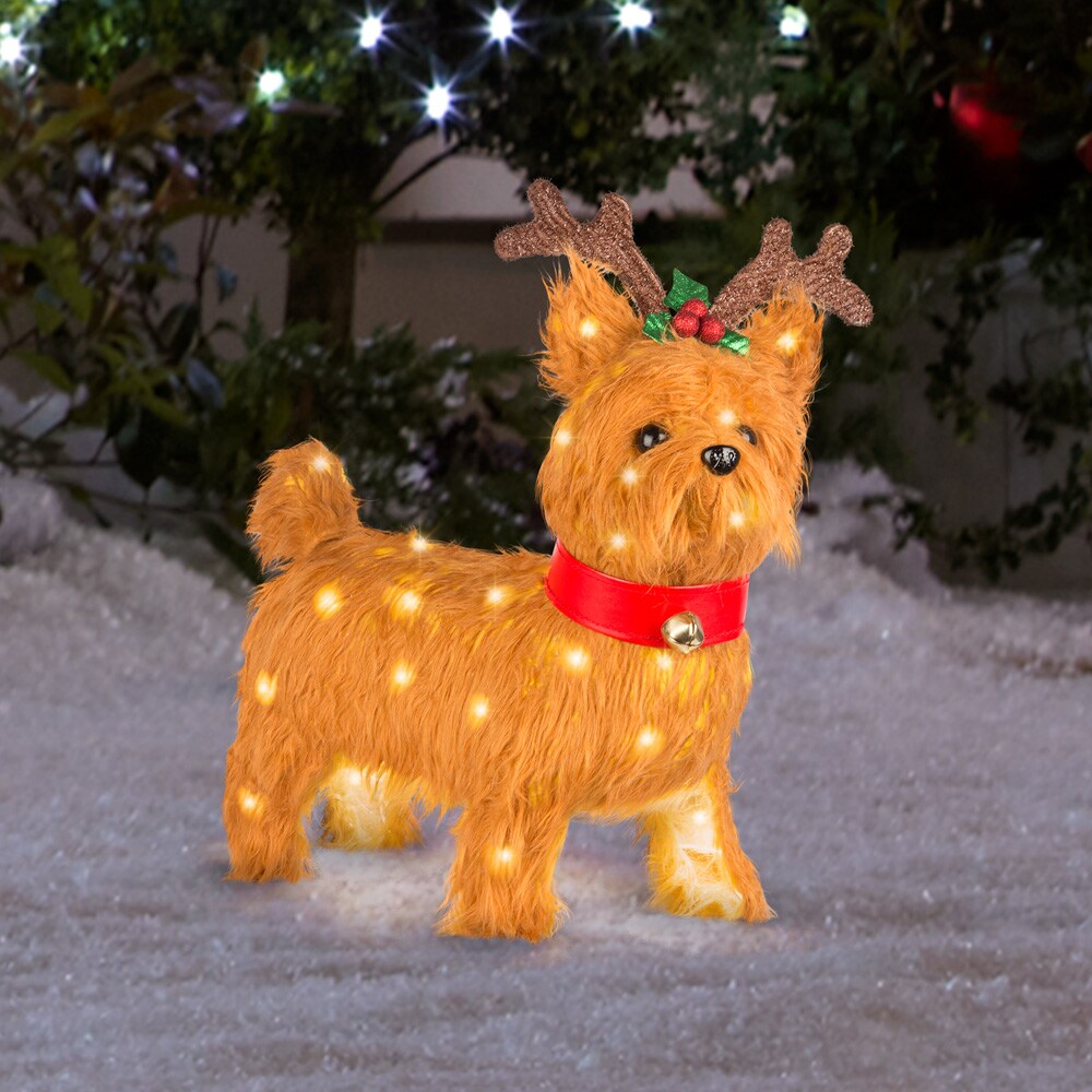 yorkie christmas decorations outdoor Holiday Living 21in LED Yorkshire Terrier in the Outdoor Christmas