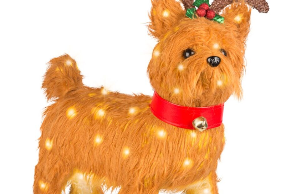 yorkie christmas decorations outdoor Holiday Living 21in LED Yorkshire Terrier in the Outdoor Christmas