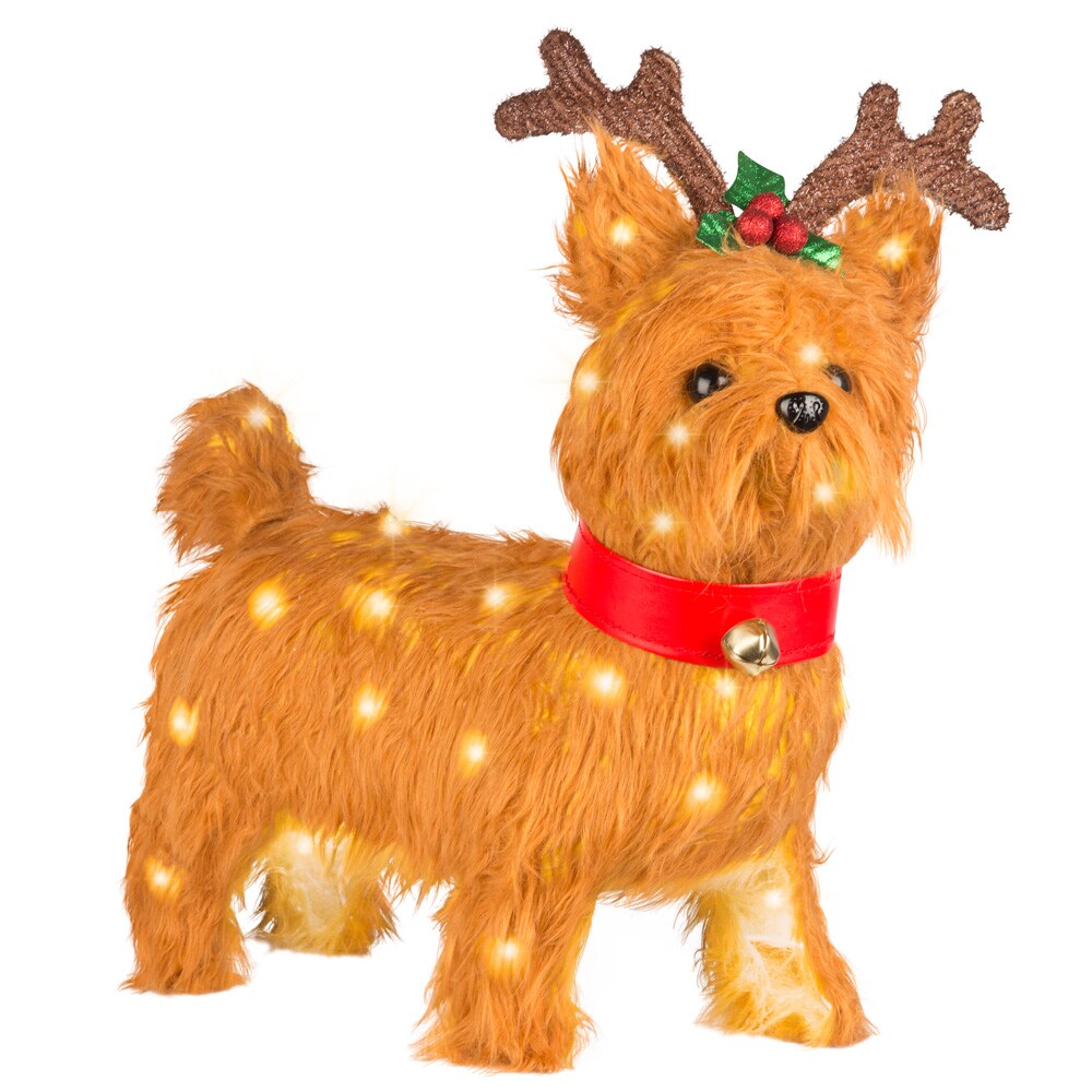 yorkie christmas decorations outdoor Holiday Living 21in LED Yorkshire Terrier in the Outdoor Christmas