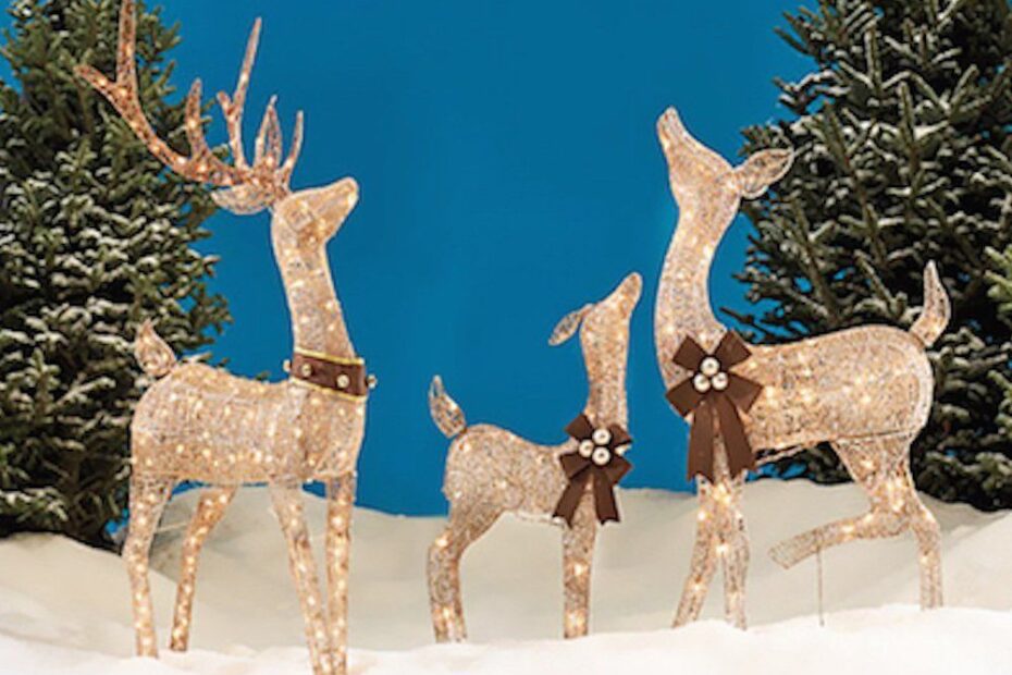 deer christmas decor outdoor Outdoor Christmas Deer Set HomeDecorish