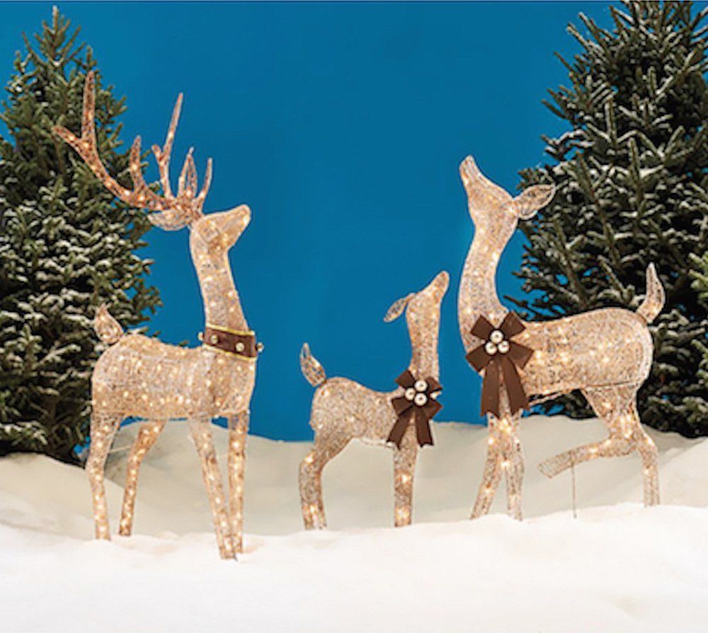 deer christmas decor outdoor Outdoor Christmas Deer Set HomeDecorish