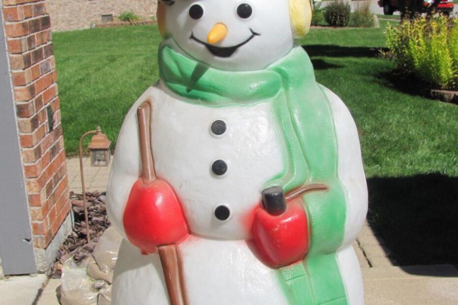 christmas decorations outdoor plastic 38" Empire Snowman Carrot Nose Xmas Blowmold Light UP Plastic Outdoor