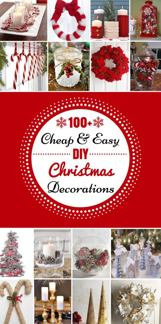 inexpensive christmas decorations near me 100 Cheap and Easy DIY Christmas Decorations Easy christmas diy