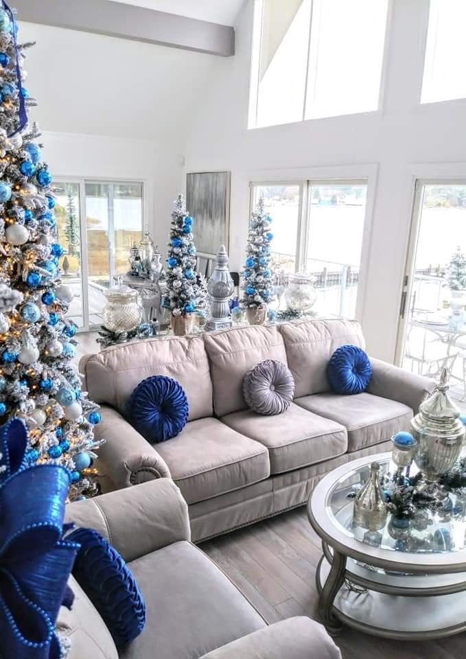 blue couch christmas decor Pin on Christmas Blue