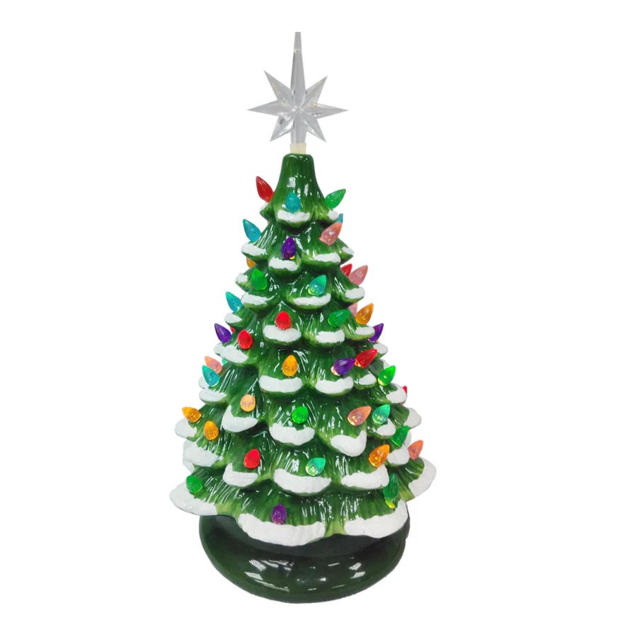 lighted christmas tabletop decor Shop Holiday Living Lighted Ceramic Tabletop Christmas Tree with