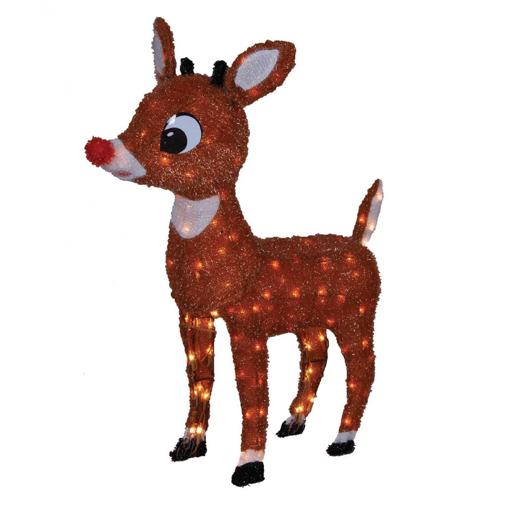 christmas outdoor decorations rudolph RUDOLPH THE RED NOSED REINDEER & FRIENDS Tinsel Outdoor Christmas Decor