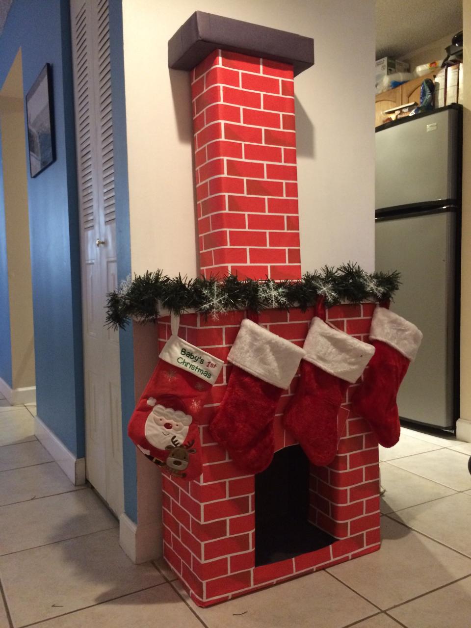 chimney christmas decor outdoor Christmas chimney Christmas door decorations, Diy christmas fireplace