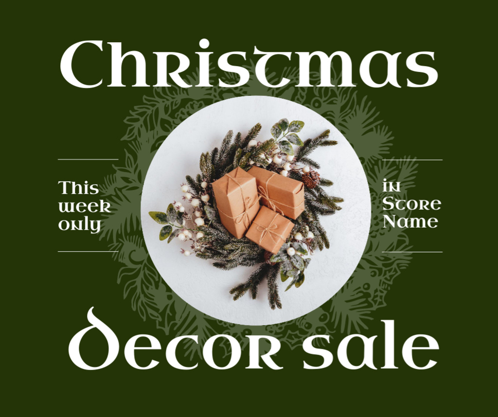 christmas decorations for sale facebook marketplace Christmas Decor Sale Offer Online Facebook Post Template VistaCreate