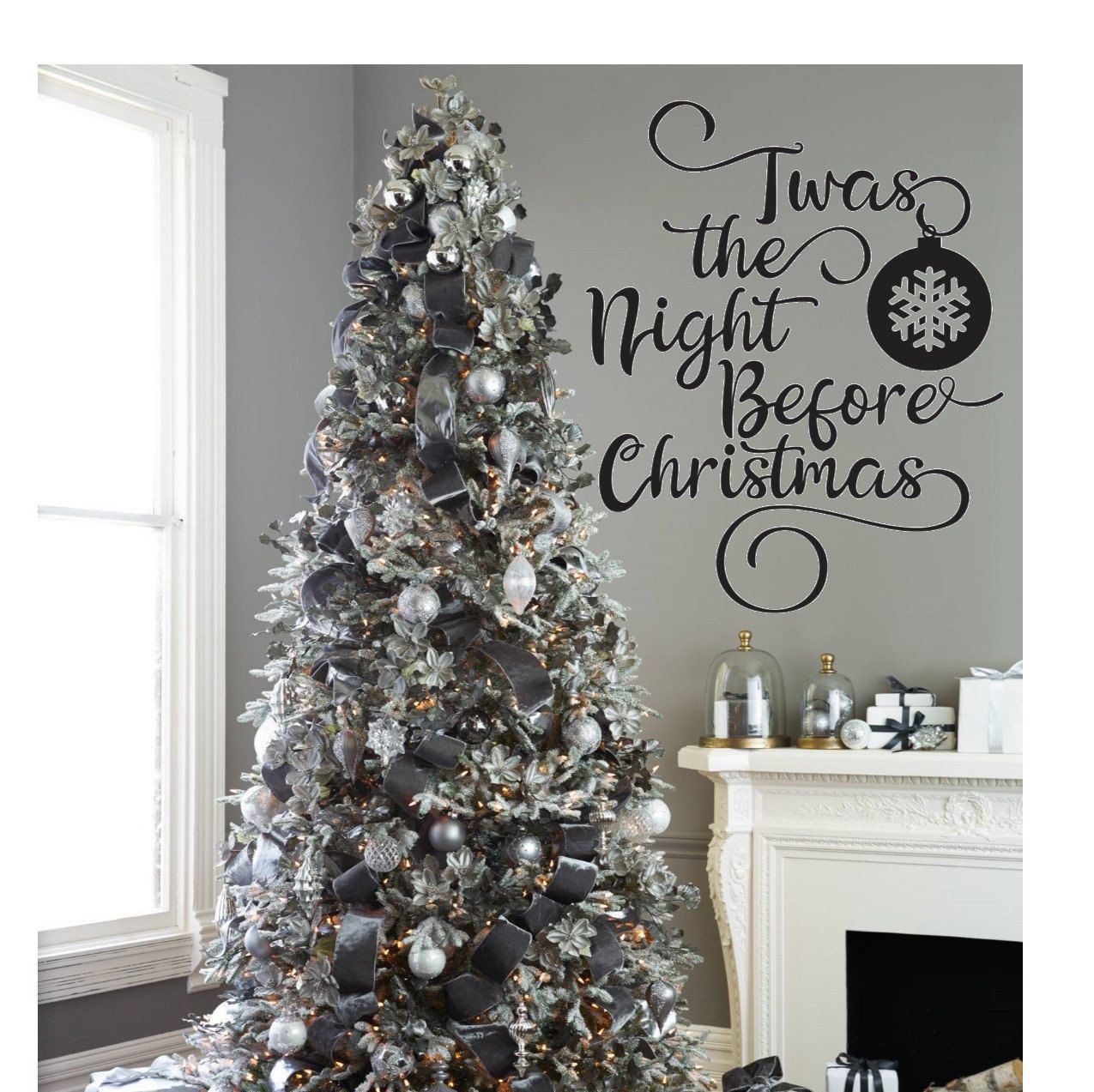 the night before christmas decor Twas the Night Before Christmas Wall Decal Holiday Wall Decor Etsy