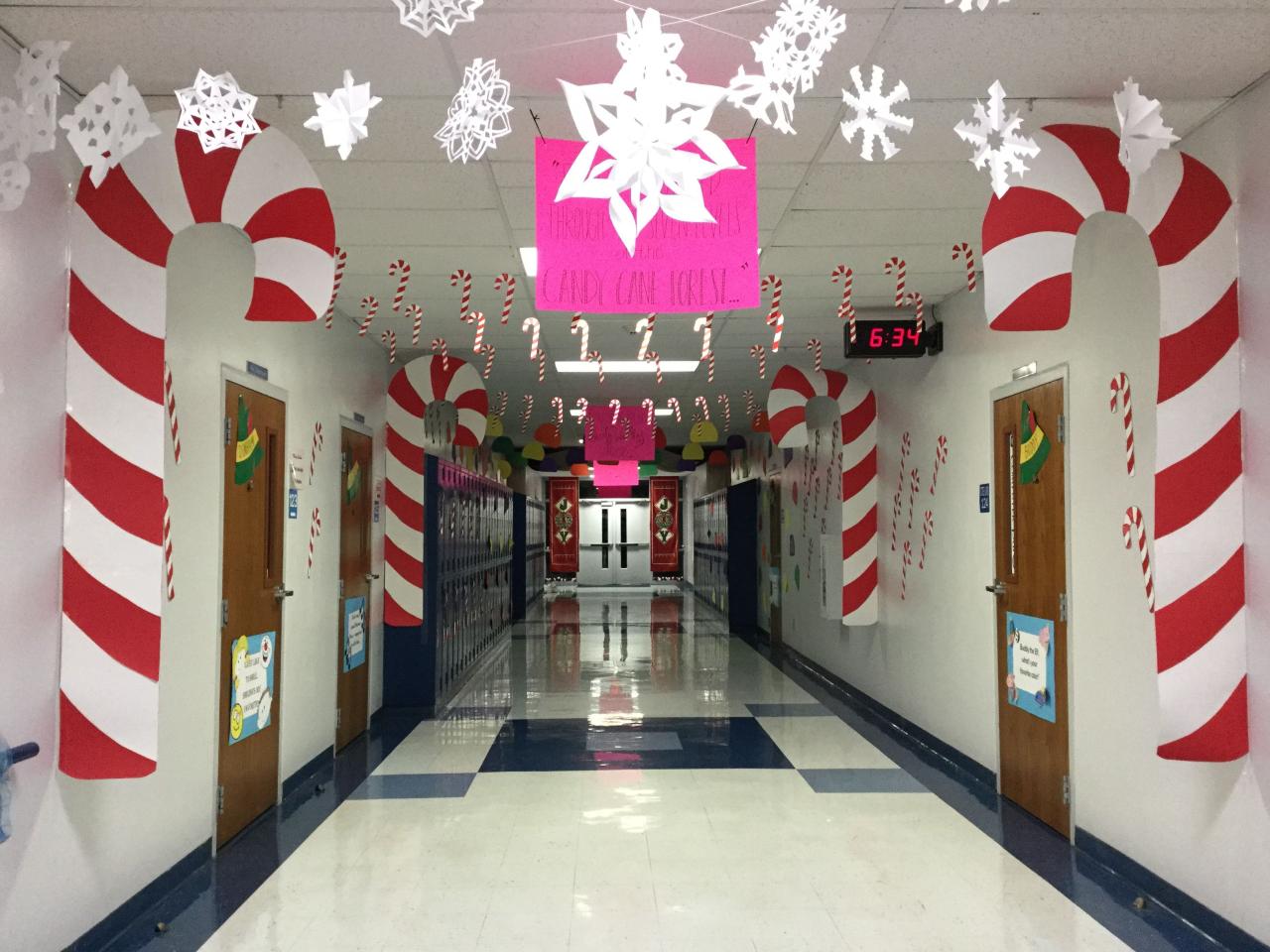 christmas decoration ideas with candy canes Candy Cane forest large candy canes made from poster board, candy