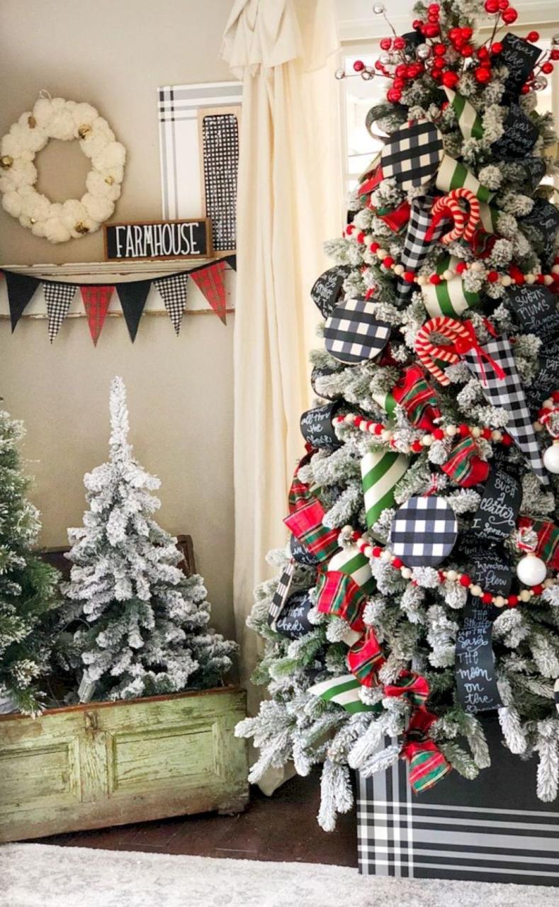 plaid black and white christmas decor Black And White Christmas Decorating Ideas