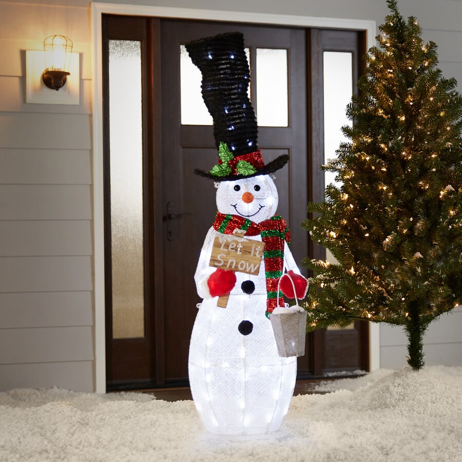 christmas decorations outdoor lowes Holiday Living 48in Tall Lighted Snowman in the Outdoor Christmas