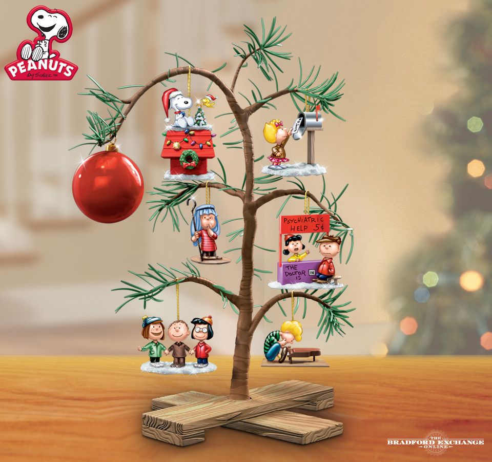 peanuts christmas decorations indoor "PEANUTS Classic Holiday Memories" Tabletop Tree Peanuts christmas