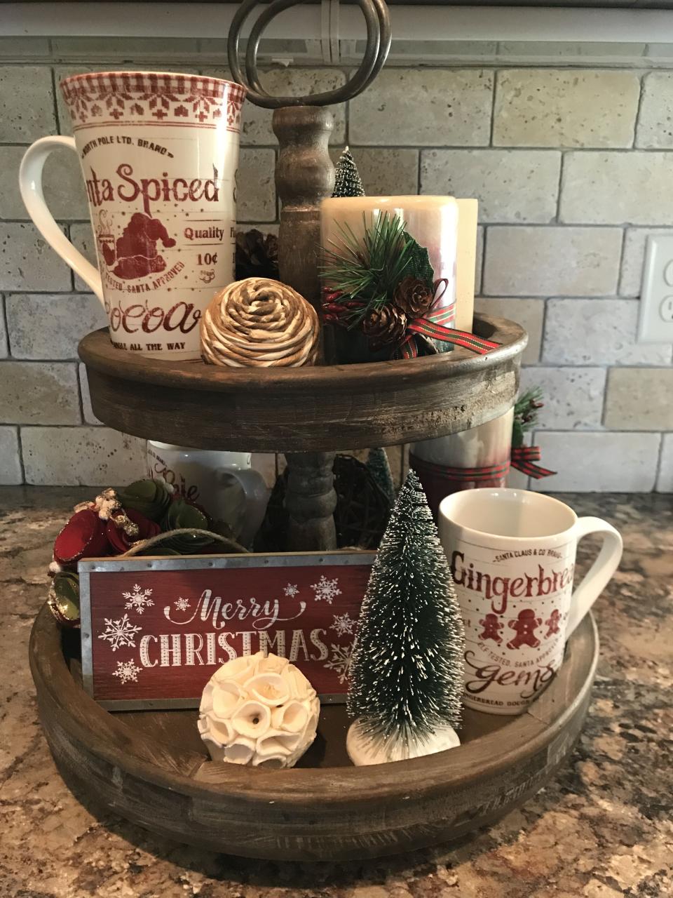 2 tiered tray christmas decor DIY 2 tier tray christmas decor ideas for a cozy home