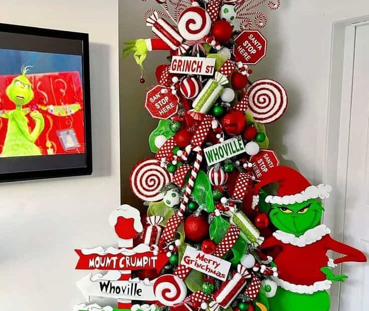 grinch christmas home decor 16 Grinch Christmas Tree Decorating Ideas » Lady Decluttered