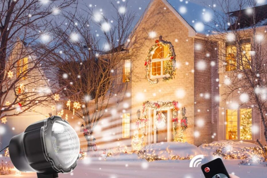 christmas decorations outdoor projection Christmas Projector Light Outdoor, LED Snowfall Landscape Projector