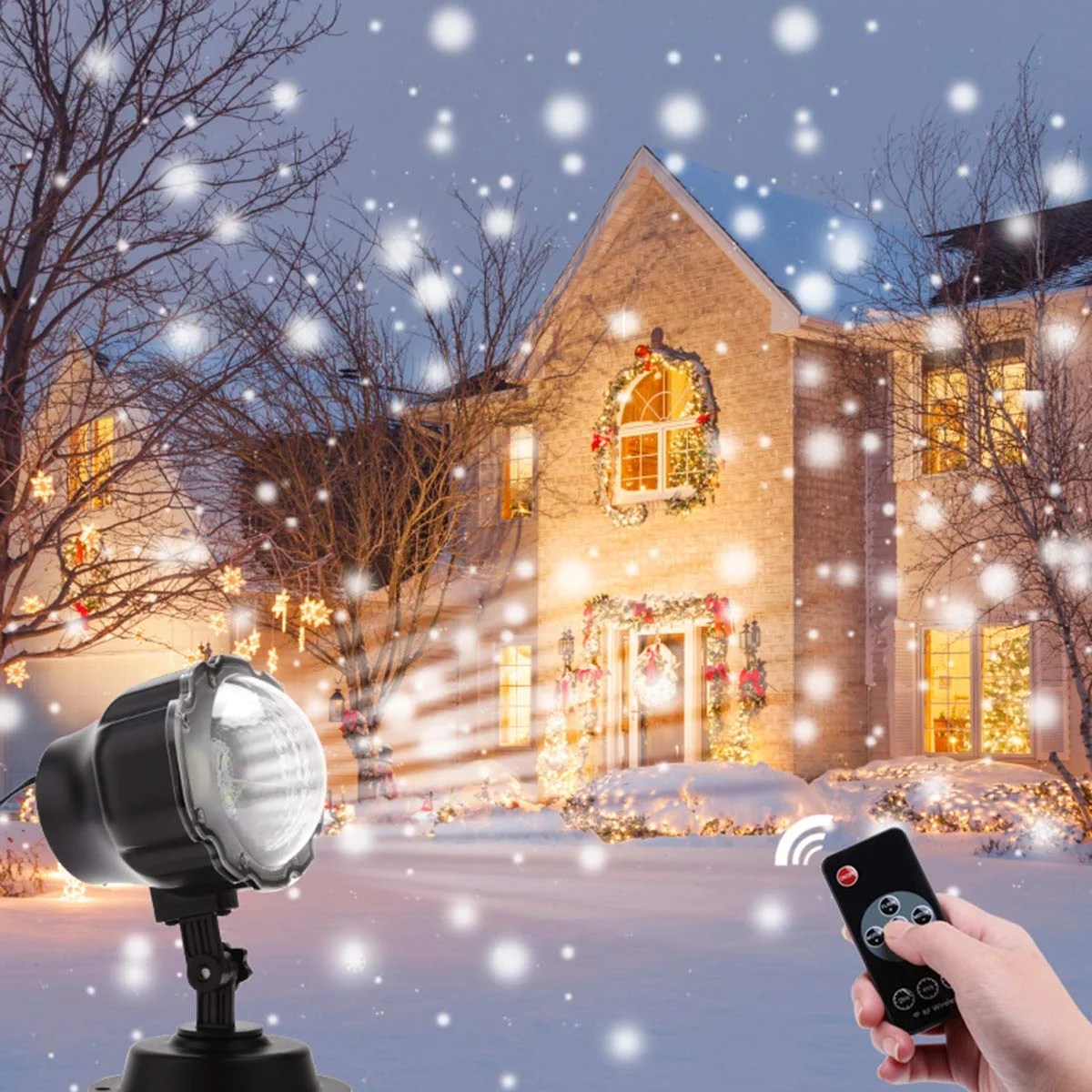 christmas decorations outdoor projection Christmas Projector Light Outdoor, LED Snowfall Landscape Projector