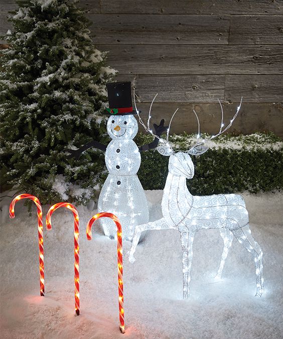 rona christmas decorations outdoor Snowmen, reindeer, and candy canes these exterior Christmas