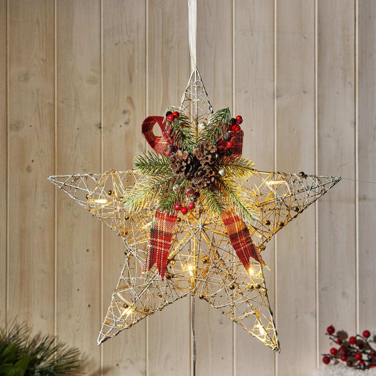 the range christmas decorations indoor with lights The Range LED Festive Floristry Star Christmas decorations, Floristry