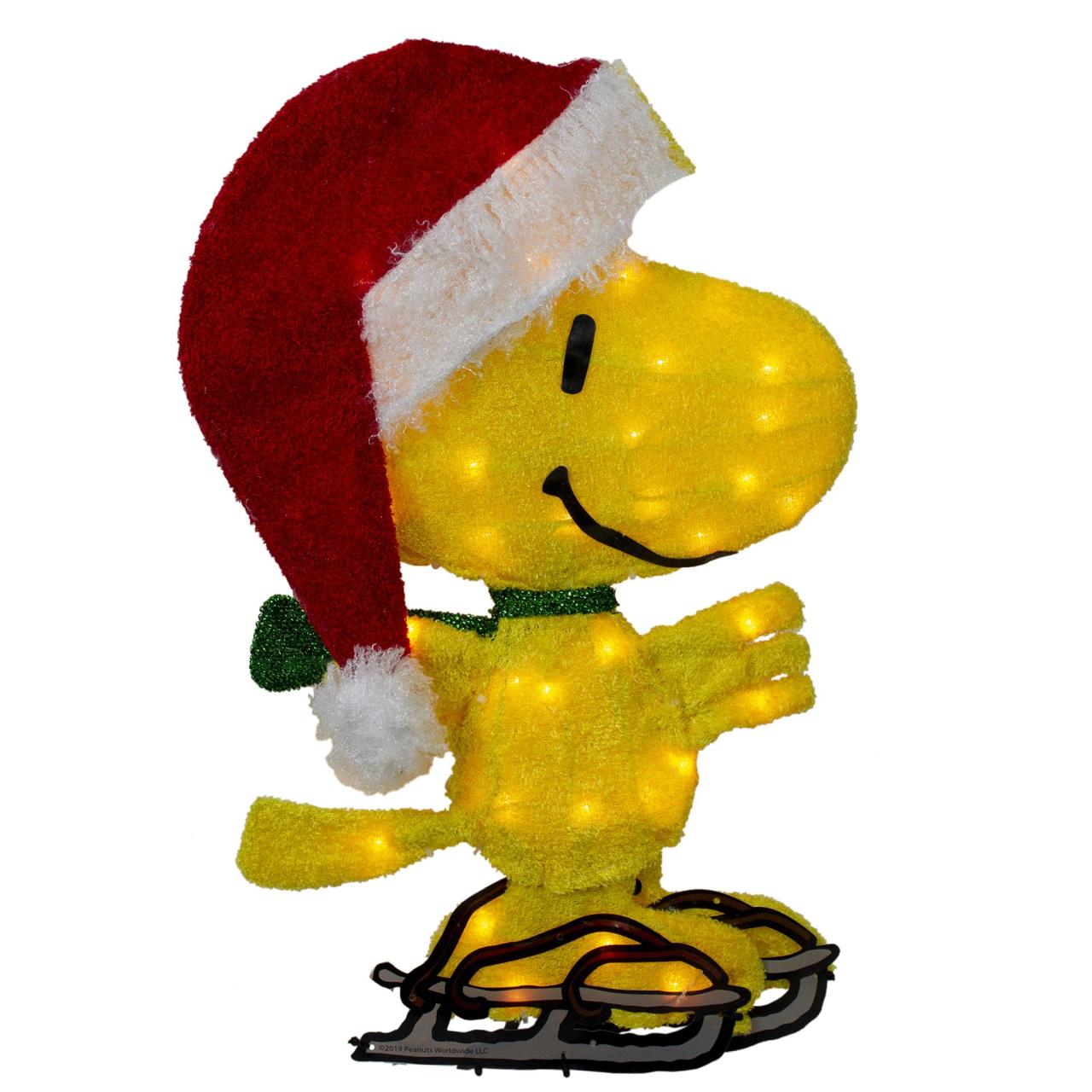 peanuts christmas decorations indoor 19" Yellow and Red Lighted Peanuts Woodstock Outdoor Christmas