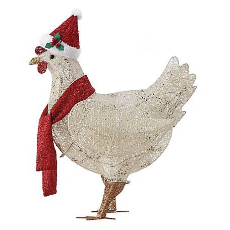 christmas chicken decor tractor supply Gemmy Lighted Chicken with Shimmer Scarf, 117996 at Tractor Supply Co