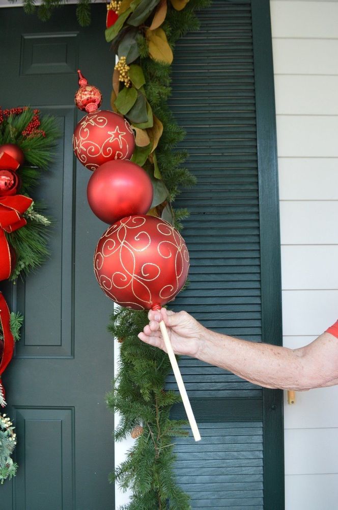 christmas decor under  Christmas Ornament Topiary Diy christmas ornaments, Christmas topiary