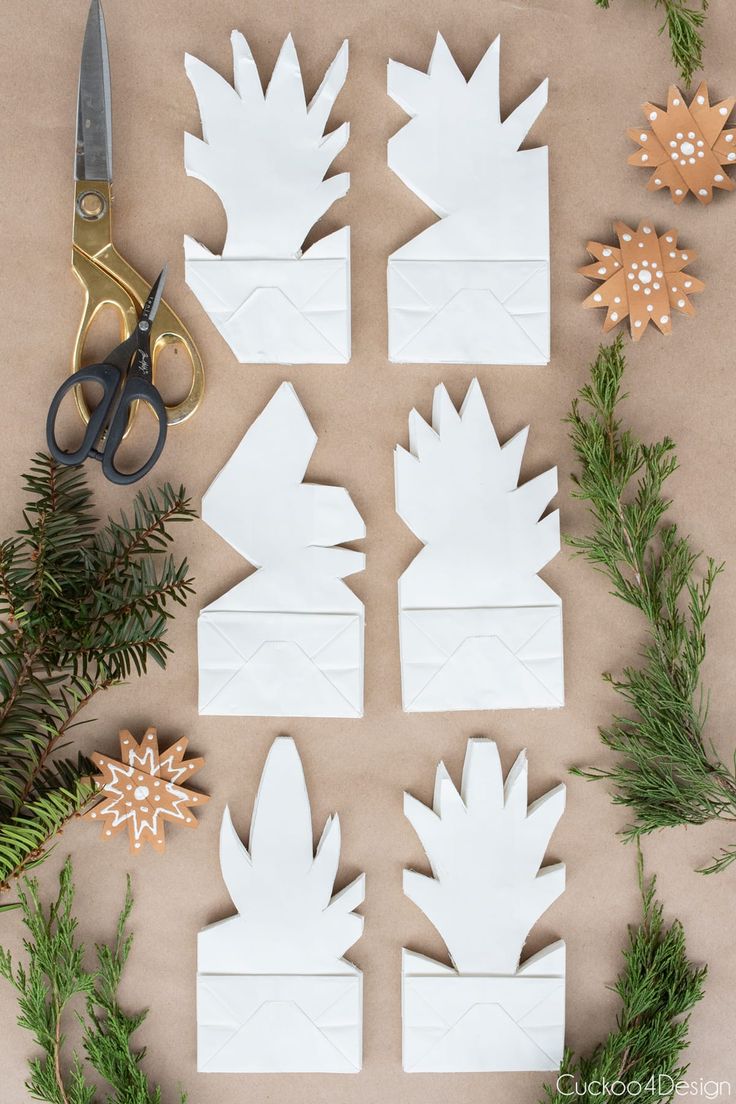 christmas decoration ideas using paper How to make large 3D paper bag snowflakes using lunch bags Paper