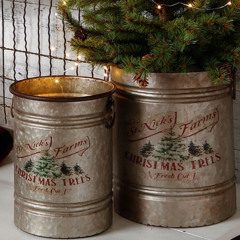 metal bucket christmas decor Pin on Holiday ideas