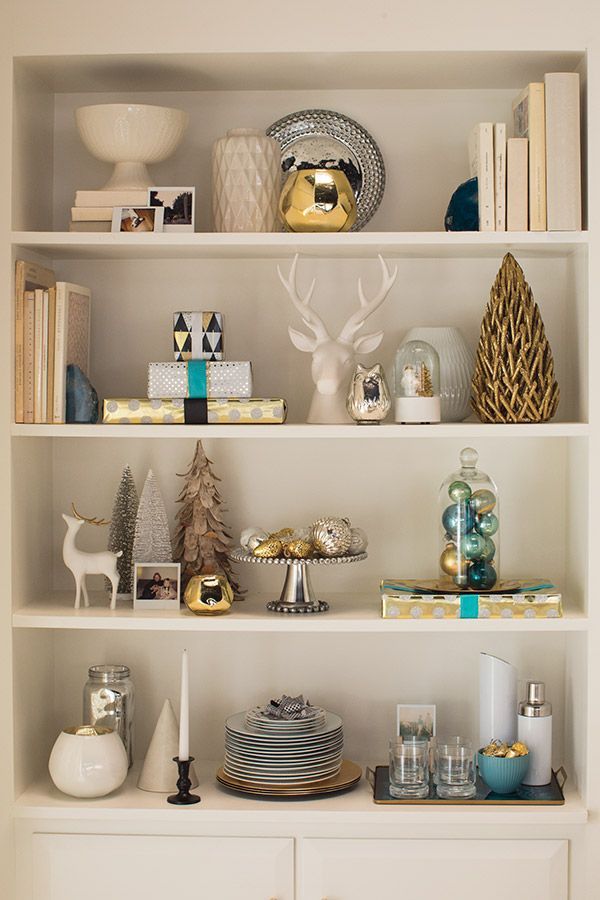 christmas shelf decor ideas How To Decorate Shelf For Christmas Bookshelves