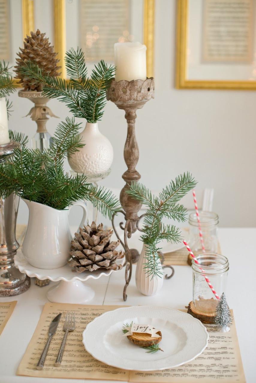 organic modern christmas decor Domestic Fashionista Natural Christmas Tablescape Natural Christmas