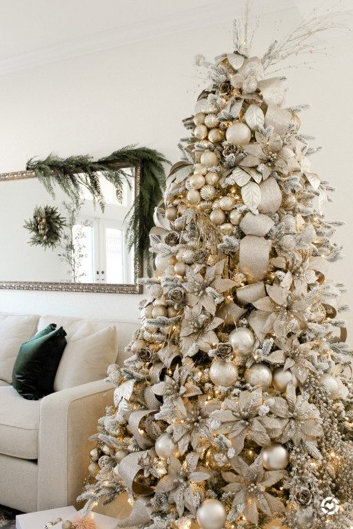 christmas tree decor ideas pinterest Holiday decorating ideas for your home Gold christmas tree