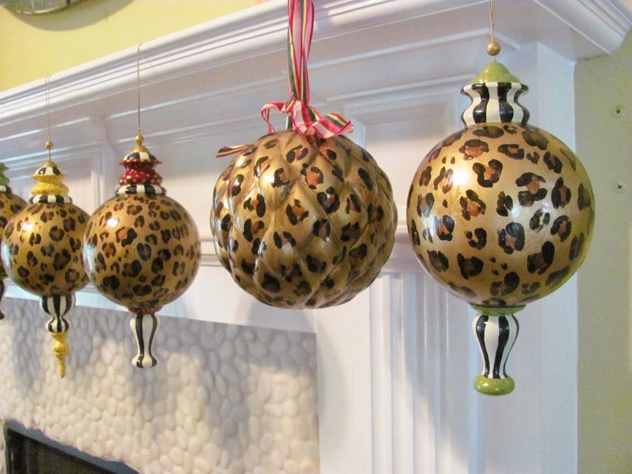 leopard print christmas decor Leopard print Christmas ornaments. Cute christmas decorations