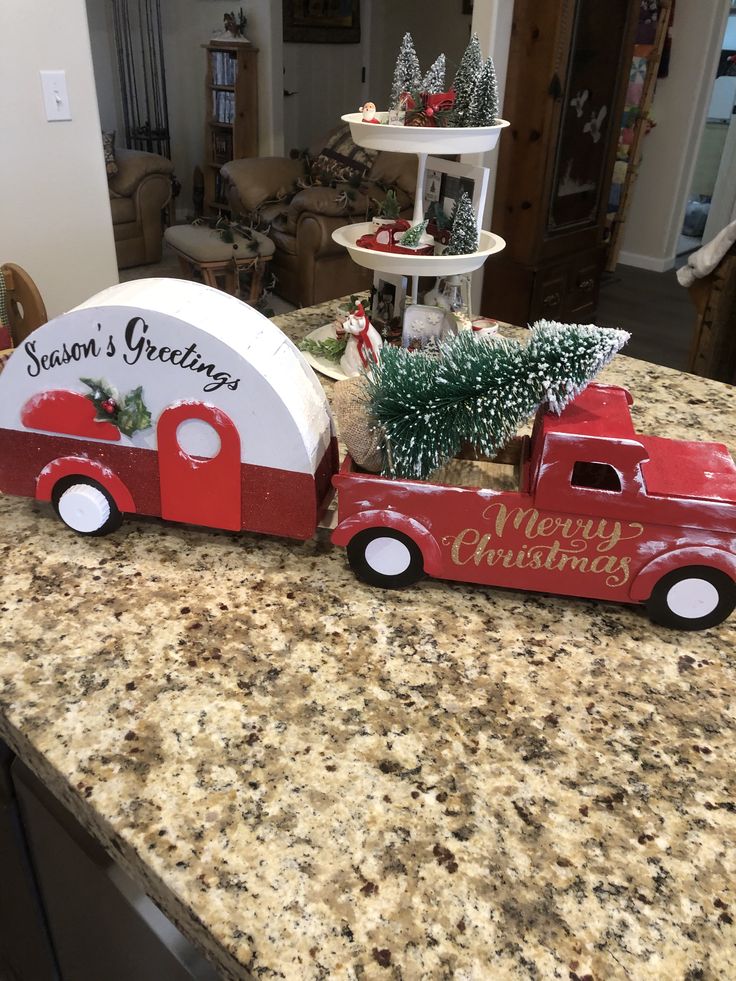 diy red truck christmas decor Red truck and trailer Christmas crafts diy, Christmas farm, Christmas