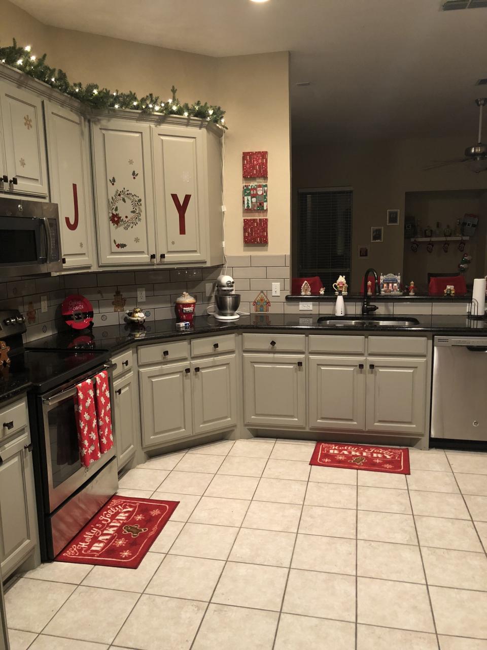 christmas decor on kitchen cabinets Pin by Psychic Solutions and Healings on My Christmas decorations