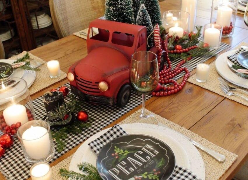 christmas decor kitchen table 42 Amazing Christmas Decor For Kitchen Table PIMPHOMEE