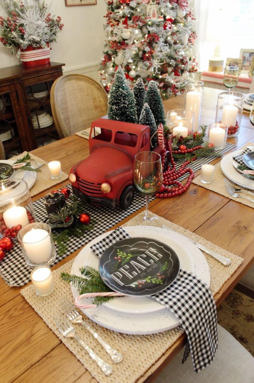 christmas decor kitchen table 42 Amazing Christmas Decor For Kitchen Table PIMPHOMEE