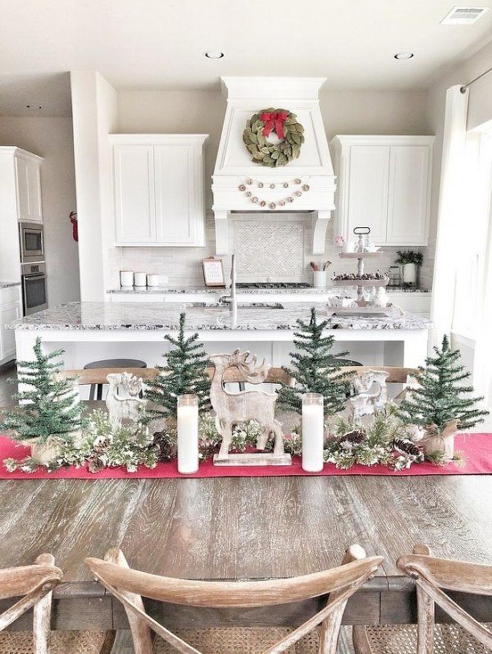 christmas decorating ideas kitchen table 42 Amazing Christmas Decor For Kitchen Table PIMPHOMEE