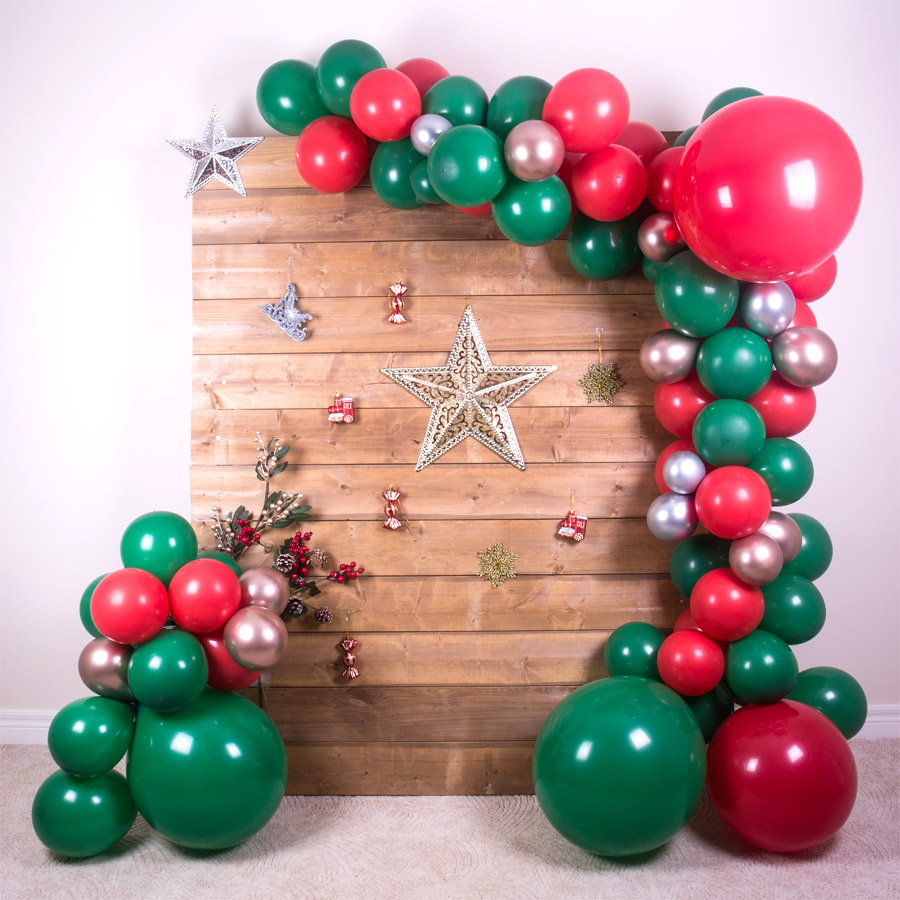 christmas decor ideas with balloons Merry Christmas Balloon Garland Arch DIY Kit for Christmas Party